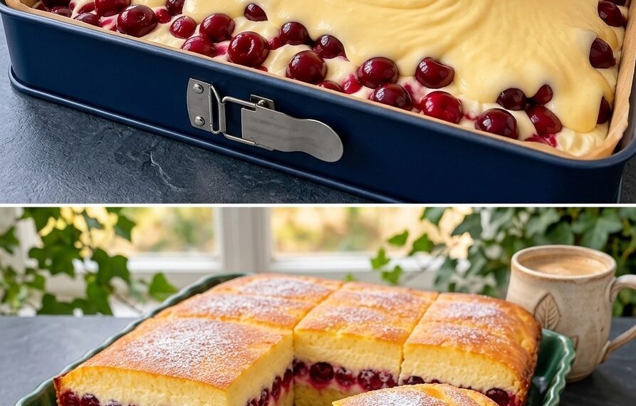 Kirschkuchen mit Eierschecke