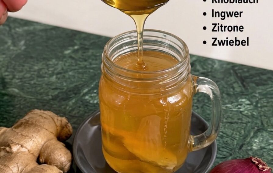 Wärmendes Hausgetränk mit Ingwer, Zitrone und Knoblauch