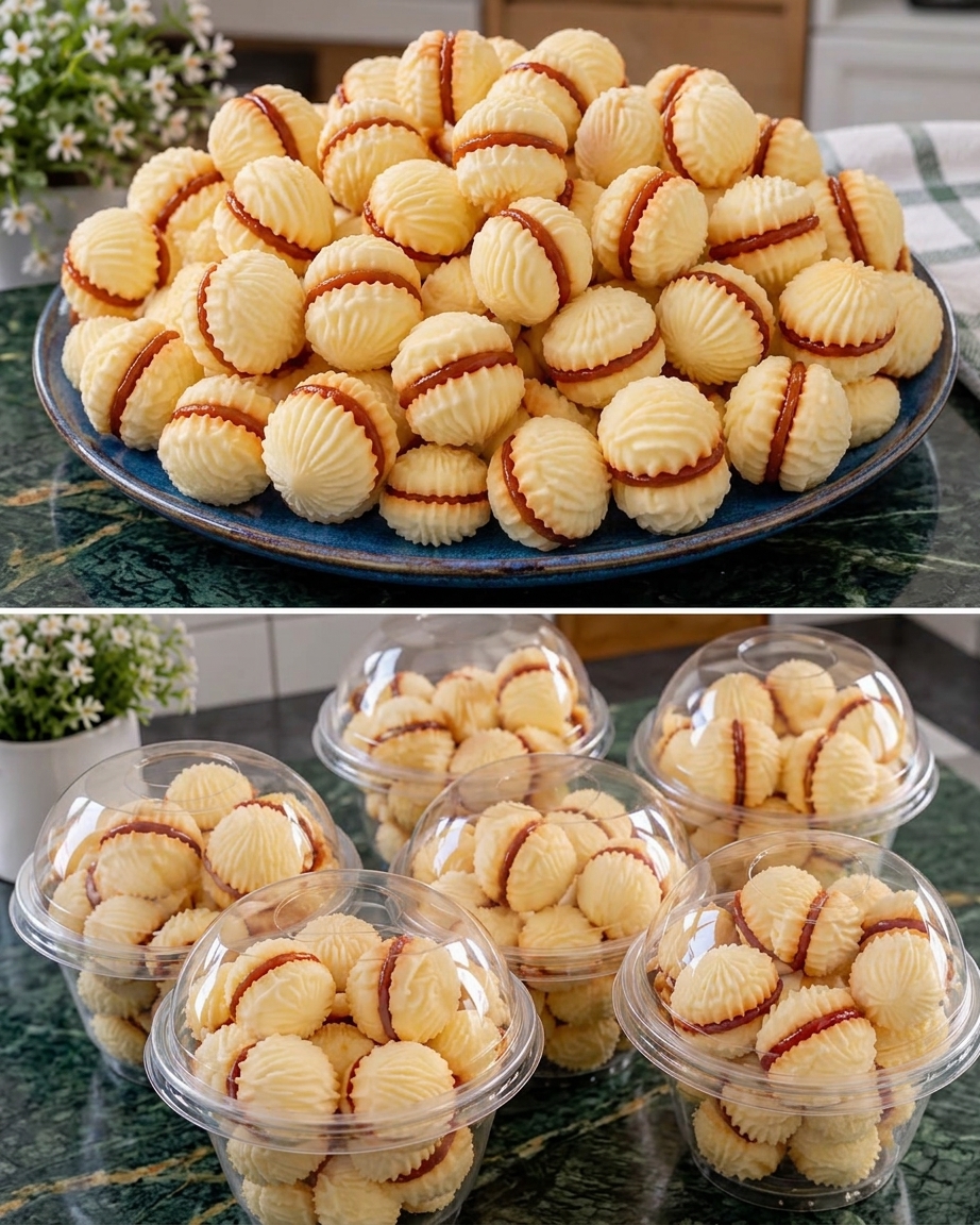 Zarte Butterplätzchen mit Guavenfüllung
