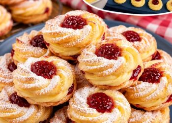 Vanille-Puddingplätzchen mit Marmelade