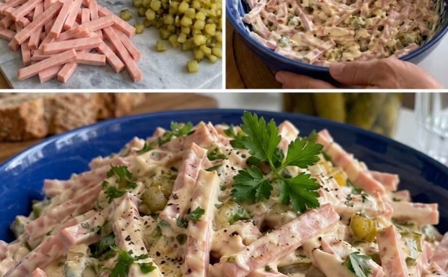 Selbst gemachter Fleischsalat wie vom Metzger
