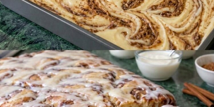 Zimtschneckenkuchen mit Vanilleglasur