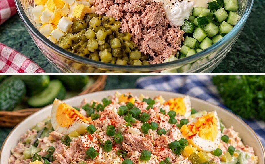 Cremiger Thunfisch-Eiersalat mit Gurken