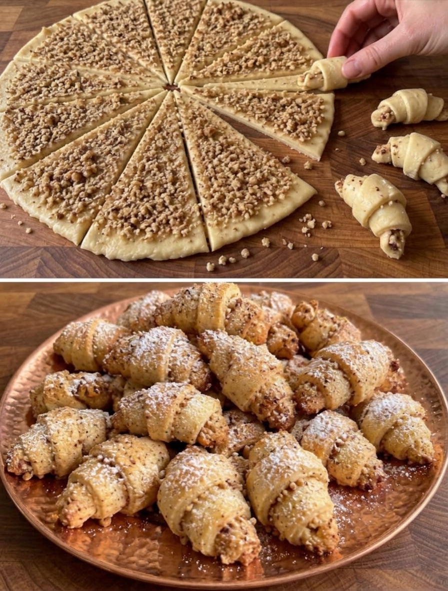 Haselnusshörnchen mit Frischkäse
