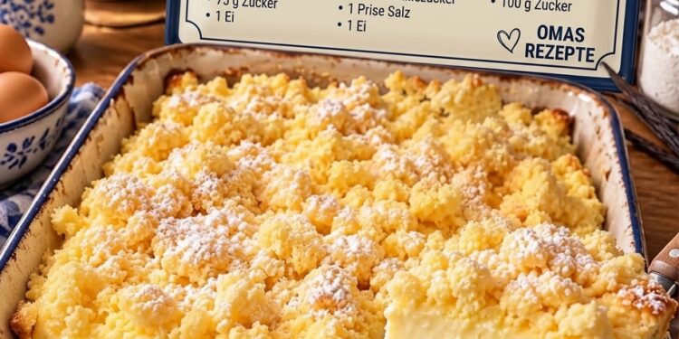 Omas Pudding-Streuselkuchen vom Blech