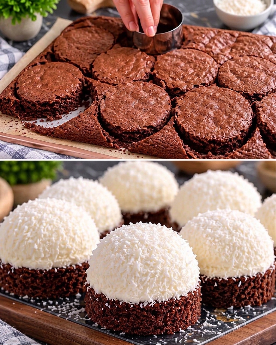 Weißer Schnee – Schoko-Kokos-Törtchen mit cremigem Kern