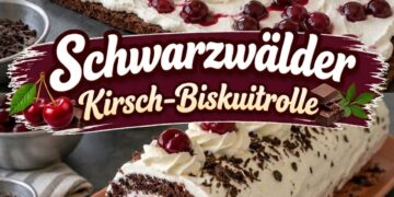 Schwarzwälder Kirsch-Biskuitrolle